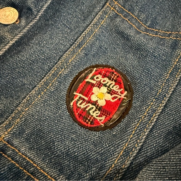 Looney Tunes - Denim Jacket - Girls Size 12 - Vintage - Picture 10 of 13